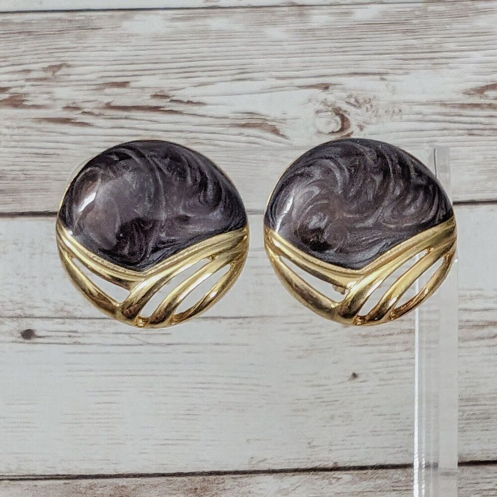 Vintage Clip On Earrings - 1 & 1/8" Statement Earrings